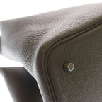Hermes Picotin Lock MM Taurillon Clemence Silver Handbag Etoupe — view 5