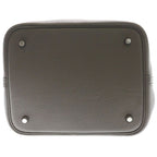 Hermes Picotin Lock MM Taurillon Clemence Silver Handbag Etoupe — view 4