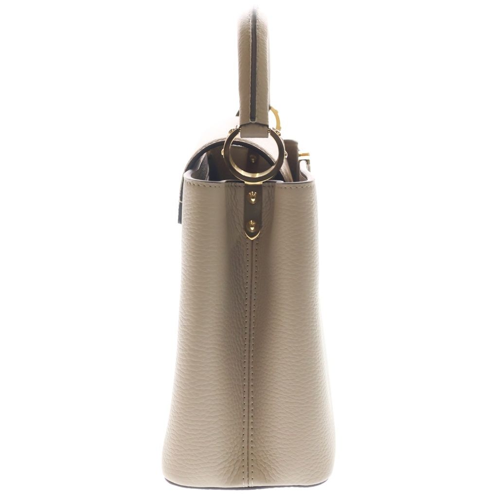 Louis Vuitton Capucines MM Galle Taurillon Leather Gold 2-Way Shoulder Bag Beige