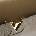 Louis Vuitton Capucines MM Galle Taurillon Leather Gold 2-Way Shoulder Bag Beige