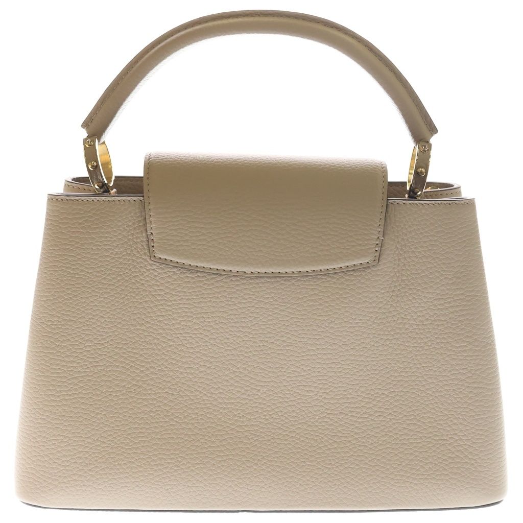 Louis Vuitton Capucines MM Galle Taurillon Leather Gold 2-Way Shoulder Bag Beige