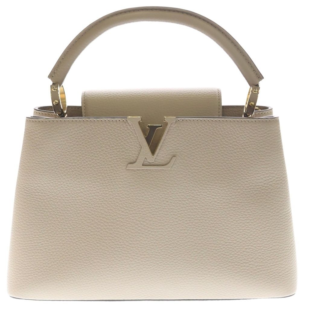Louis Vuitton Capucines MM Galle Taurillon Leather Gold 2-Way Shoulder Bag Beige