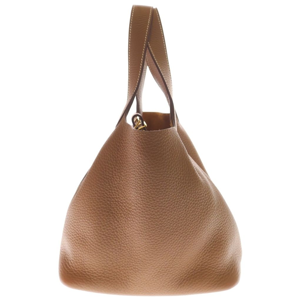Hermes Picotin Lock MM Taurillon Clemence Gold Handbag — view 3
