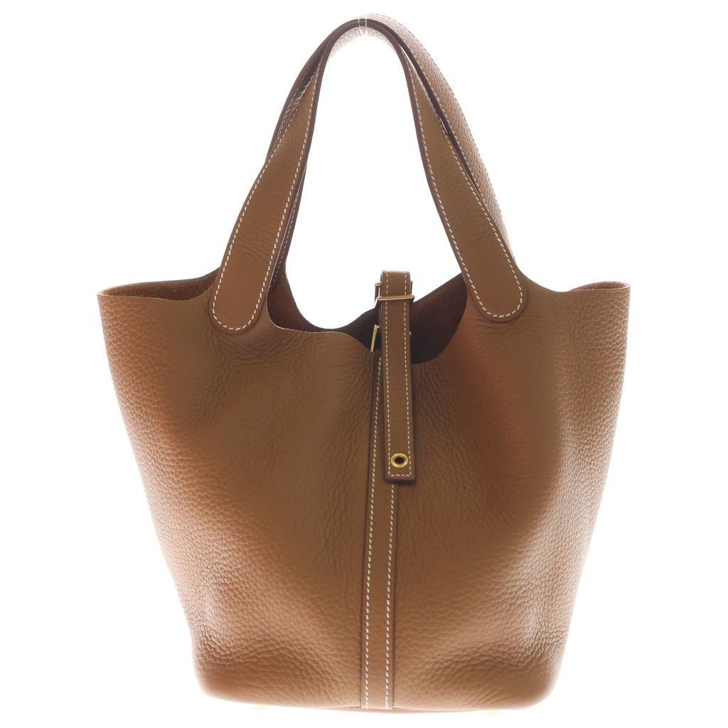Hermes Picotin Lock MM Taurillon Clemence Gold Handbag