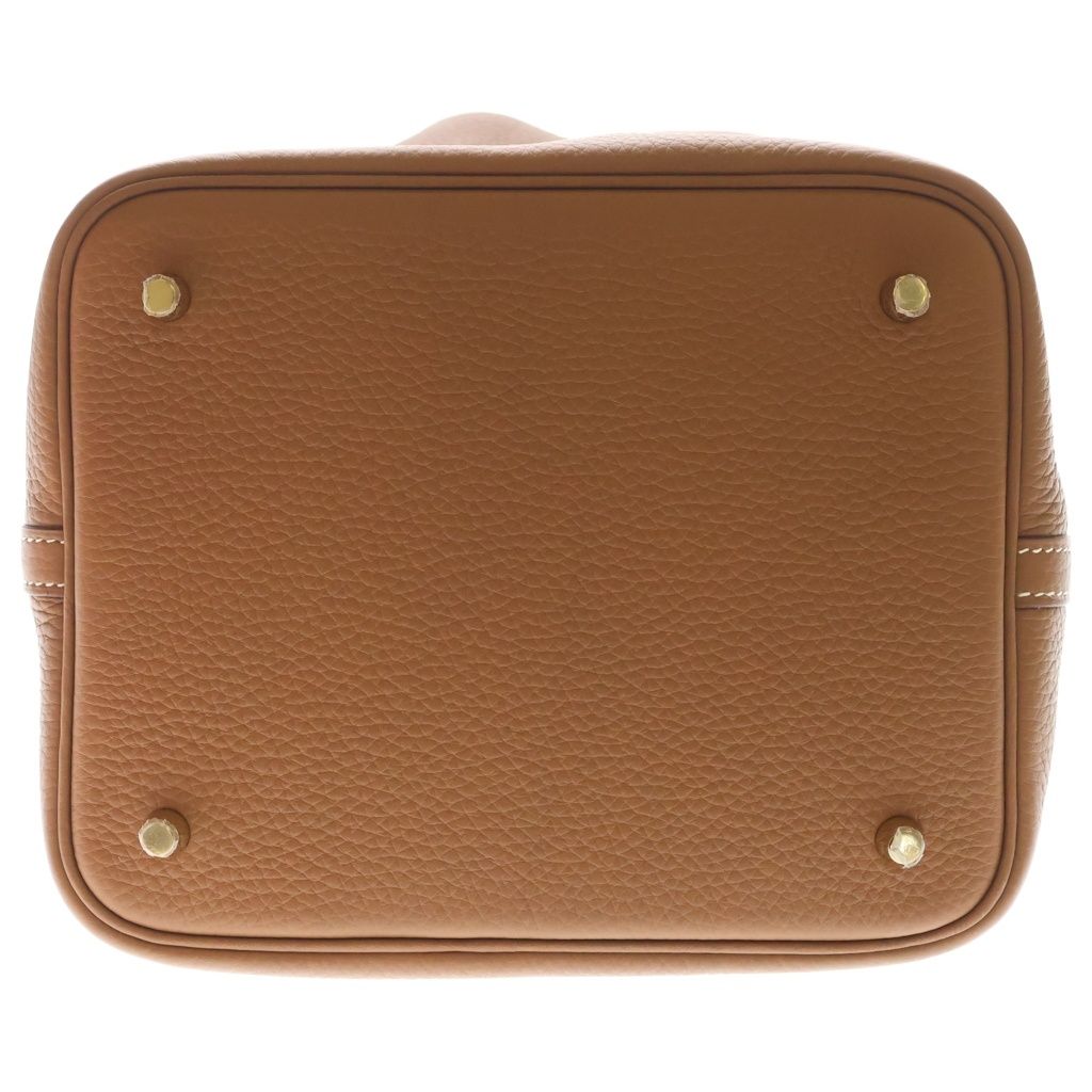 Hermes Picotin Lock MM Taurillon Clemence Gold Handbag — view 4