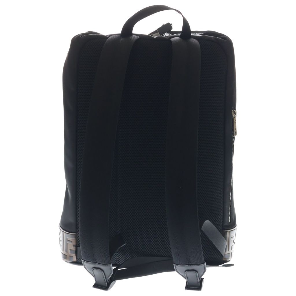 Fendi Zucca Pattern Nylon Leather Backpack Black — view 2