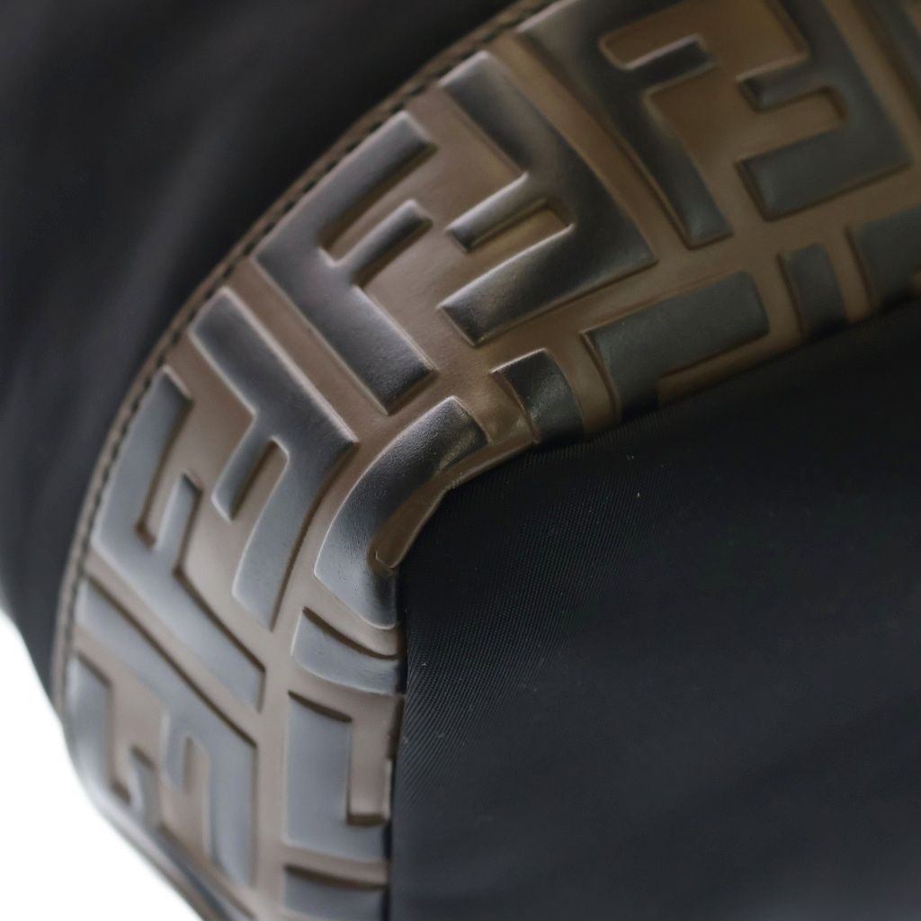 Fendi Zucca Pattern Nylon Leather Backpack Black — view 5
