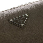 Prada Vitello Daino Shoulder Bag Gray Leather Silver — view 6