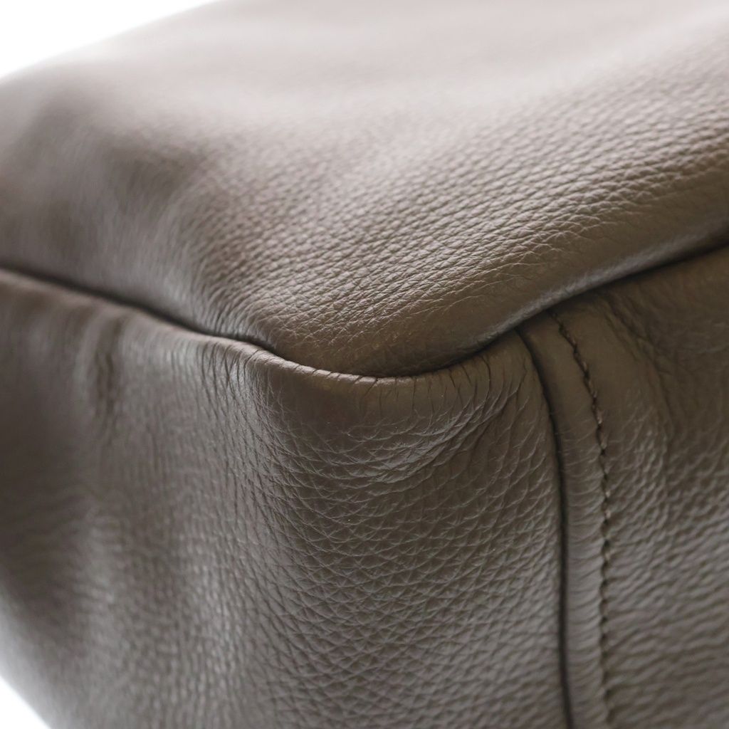 Prada Vitello Daino Shoulder Bag Gray Leather Silver — view 5