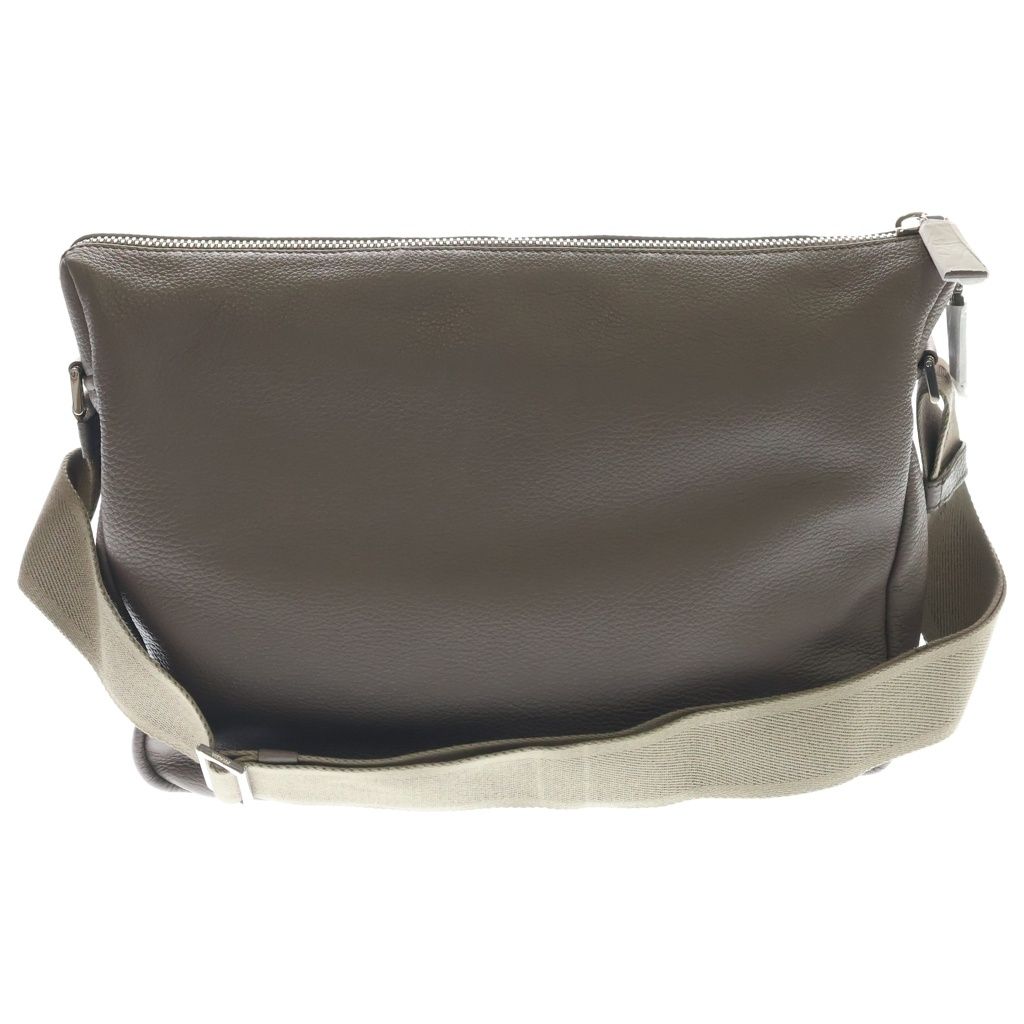 Prada Vitello Daino Shoulder Bag Gray Leather Silver — view 2