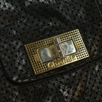 Chanel 2.55 Perforated Chain Shoulder Bag Leather Black — view 6