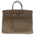 Hermes Birkin 40 Togo Leather Etoupe Handbag Silver Beige