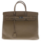 Hermes Birkin 40 Togo Leather Etoupe Handbag Silver Beige