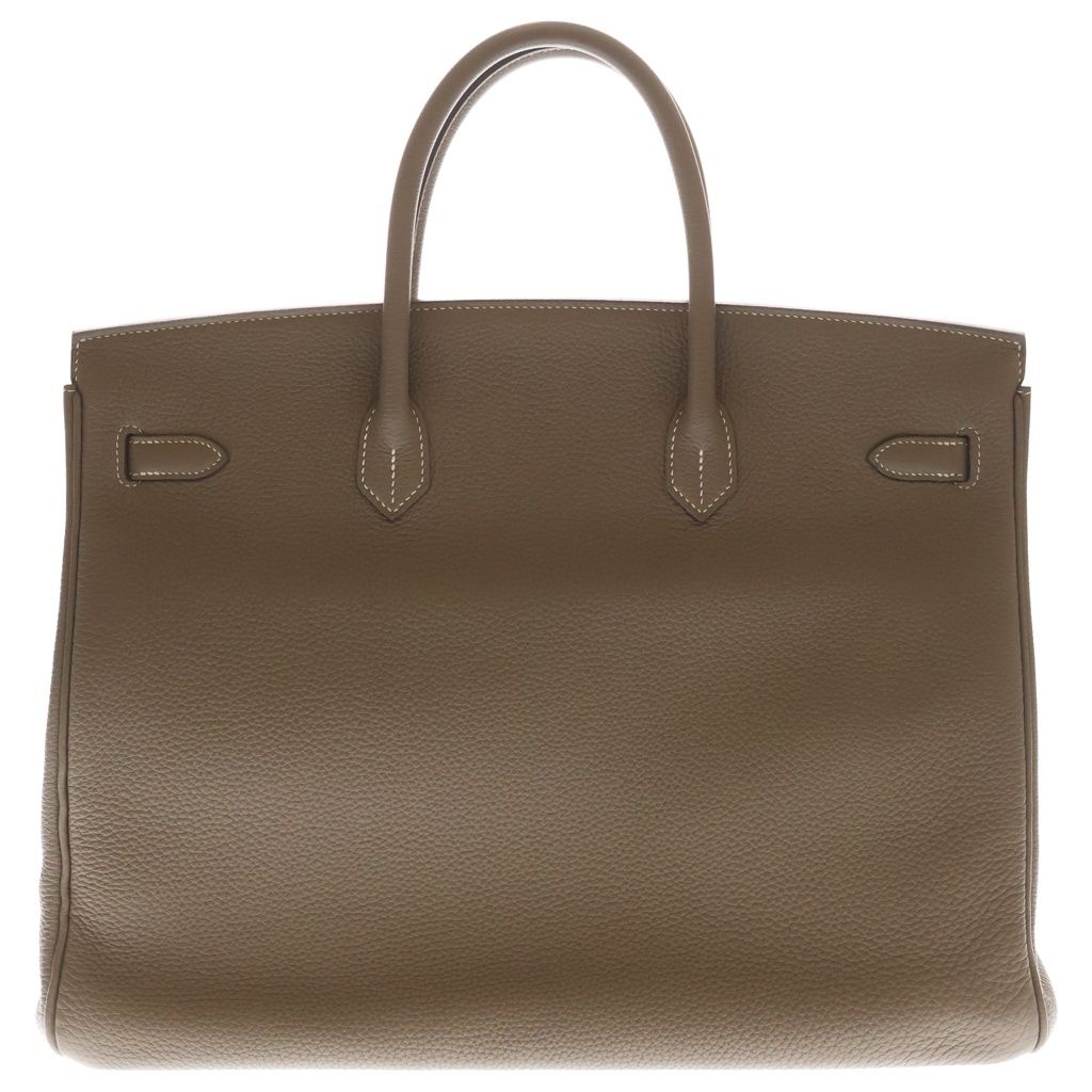 Hermes Birkin 40 Togo Leather Etoupe Handbag Silver Beige — view 2