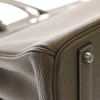 Hermes Birkin 40 Togo Leather Etoupe Handbag Silver Beige — view 5