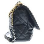 Chanel 19 Maxi Shiny Lambskin Shoulder Bag Black — view 3