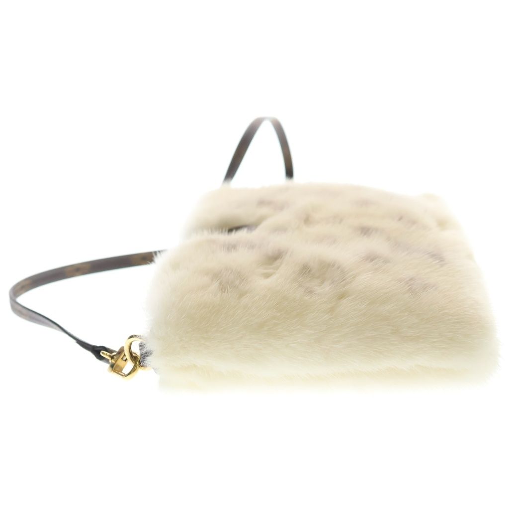 Louis Vuitton Neo Pochette Mila Monogram Shoulder Back Mink White Gold — view 3