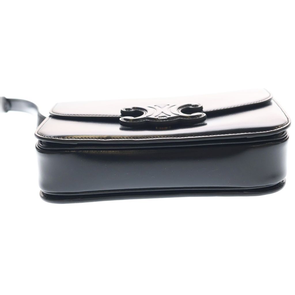 Celine Teen Cuir Triomphe Shoulder Bag Black Leather Gold — view 4