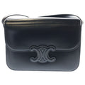 Celine Teen Cuir Triomphe Shoulder Bag Black Leather Gold
