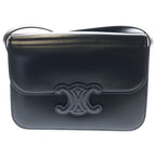 Celine Teen Cuir Triomphe Shoulder Bag Black Leather Gold