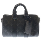 Louis Vuitton Monogram Eclipse Keepall Bandouliere 25 2-Way Shoulder Bag Black