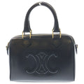 Celine Cuir Triomphe 2-Way Shoulder Bag Black Leather Gold