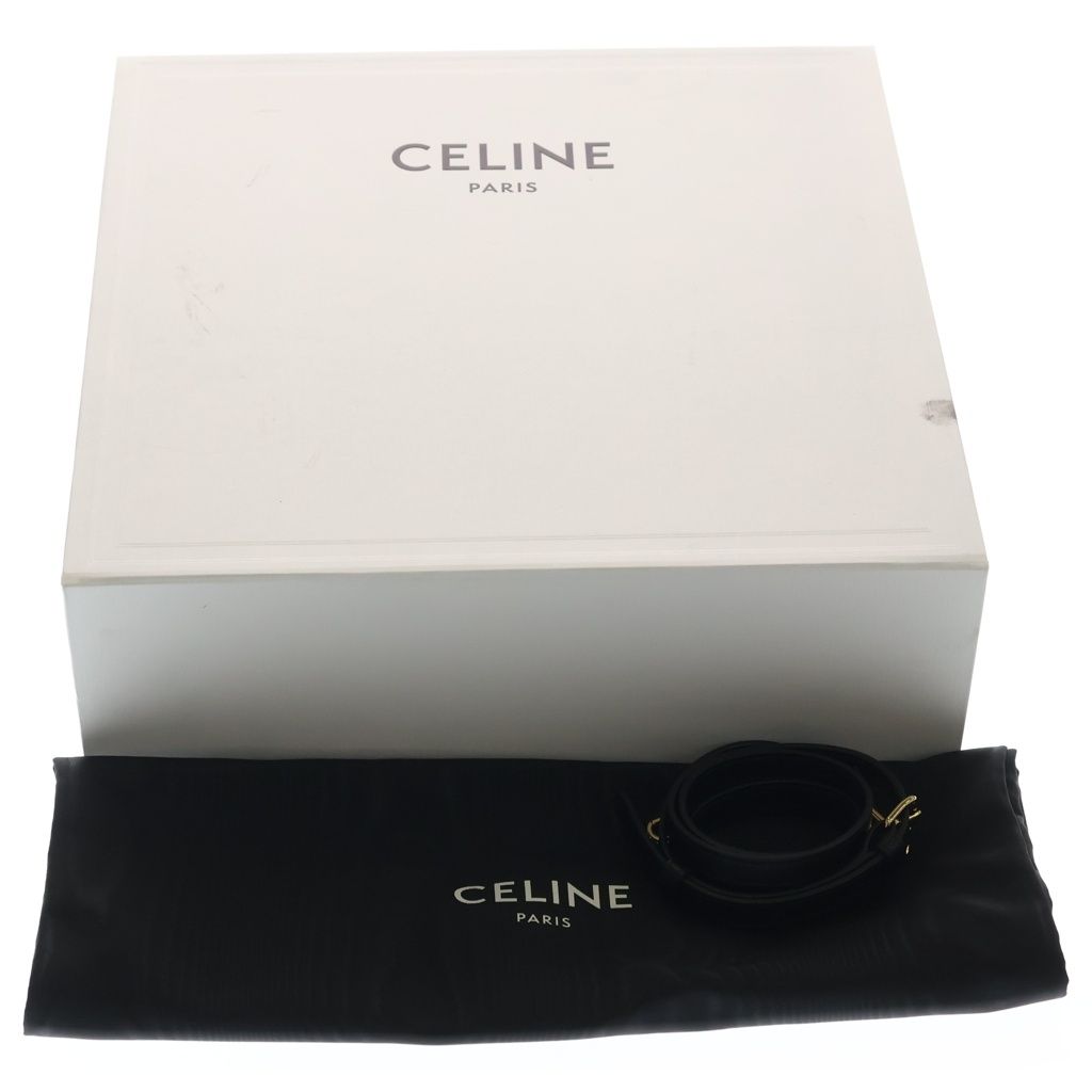 Celine Cuir Triomphe 2-Way Shoulder Bag Black Leather Gold — view 9