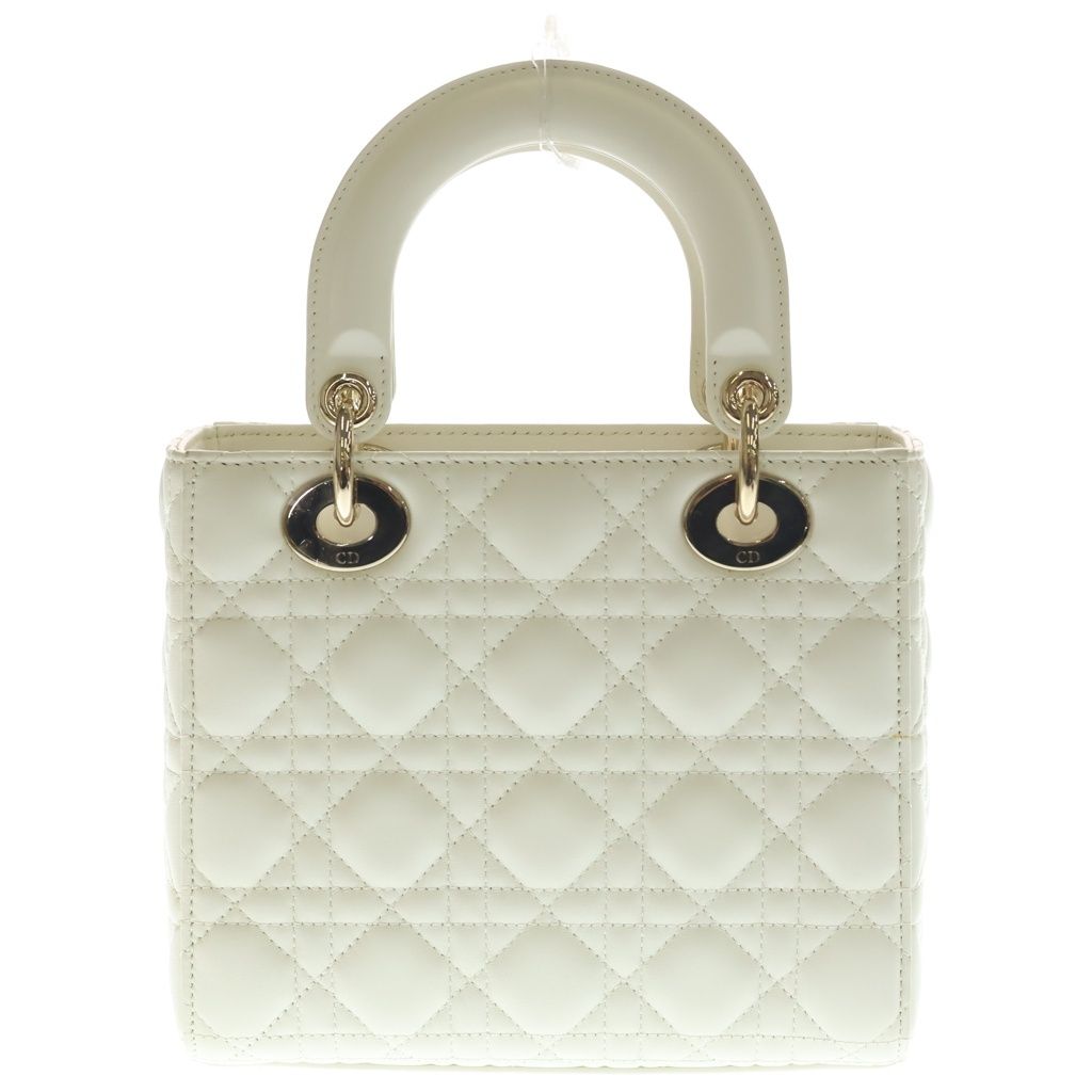Dior My Lady Dio le Smo le Cannage Leather Gold 2-Way Shoulder Bag White Ivory — view 2