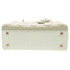 Dior My Lady Dio le Smo le Cannage Leather Gold 2-Way Shoulder Bag White Ivory — view 4
