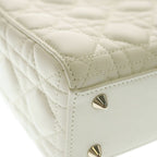 Dior My Lady Dio le Smo le Cannage Leather Gold 2-Way Shoulder Bag White Ivory — view 5
