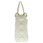 Dior My Lady Dio le Smo le Cannage Leather Gold 2-Way Shoulder Bag White Ivory — view 3
