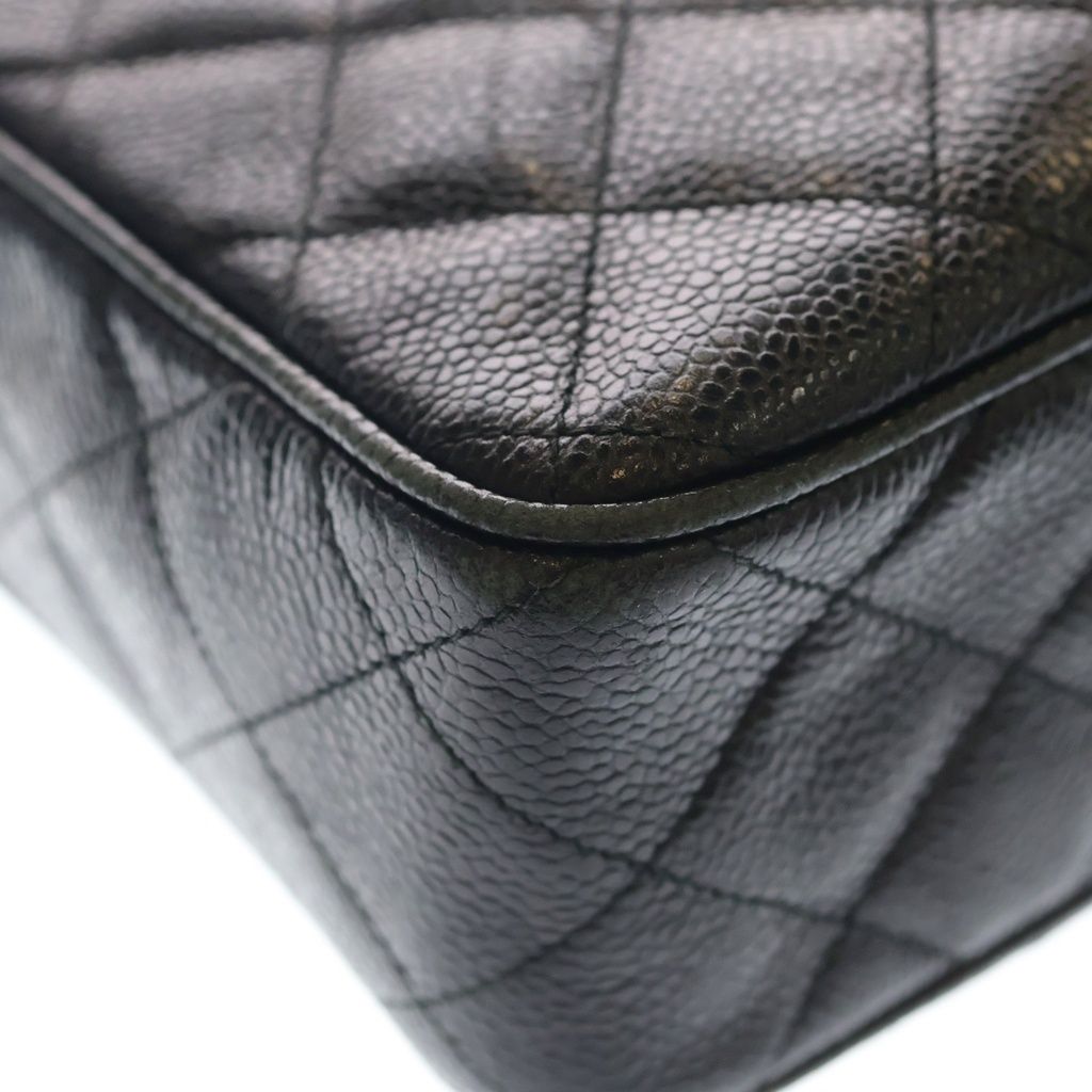Chanel Quilted CC Logo Cocoball Caviar Leather Chain Shoulder Bag Gold Black — view 5