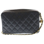 Chanel Quilted CC Logo Cocoball Caviar Leather Chain Shoulder Bag Gold Black — view 2