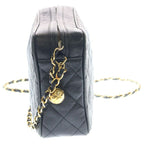 Chanel Quilted CC Logo Cocoball Caviar Leather Chain Shoulder Bag Gold Black — view 3