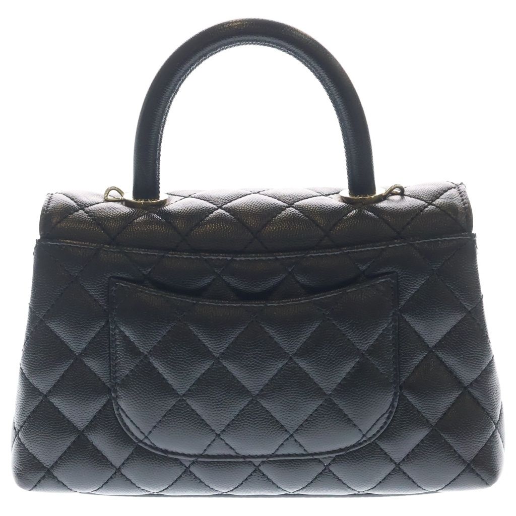 Chanel Coco Handle XS Quilted Caviar Leather 2-Way Hand Chain Shoulder Bag Gold — view 2