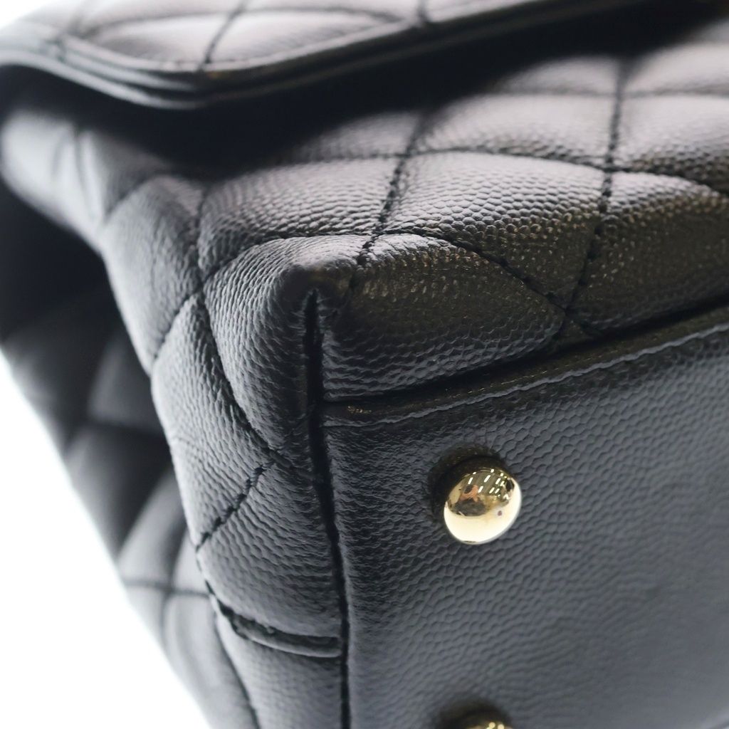 Chanel Coco Handle XS Quilted Caviar Leather 2-Way Hand Chain Shoulder Bag Gold — view 5