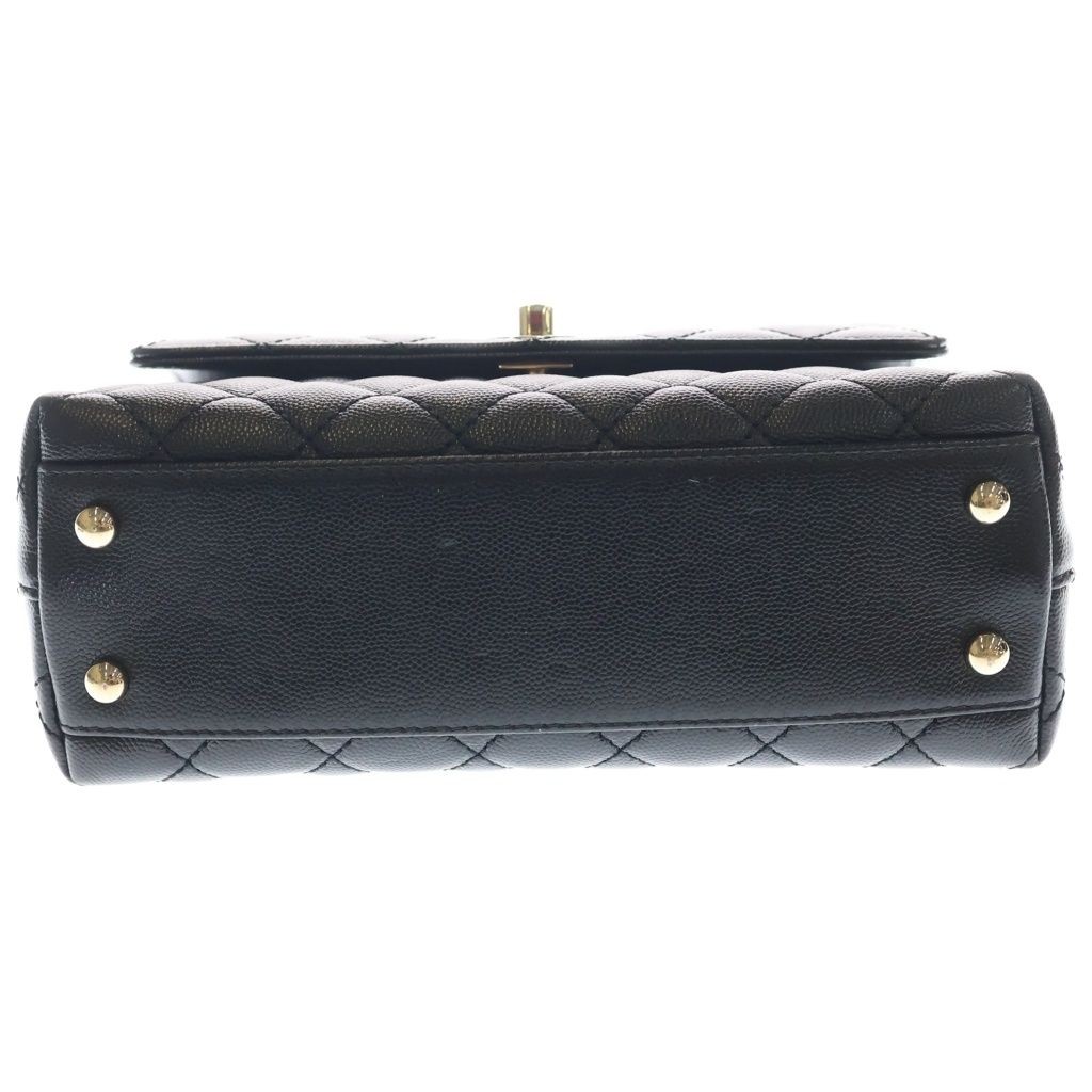 Chanel Coco Handle XS Quilted Caviar Leather 2-Way Hand Chain Shoulder Bag Gold — view 4