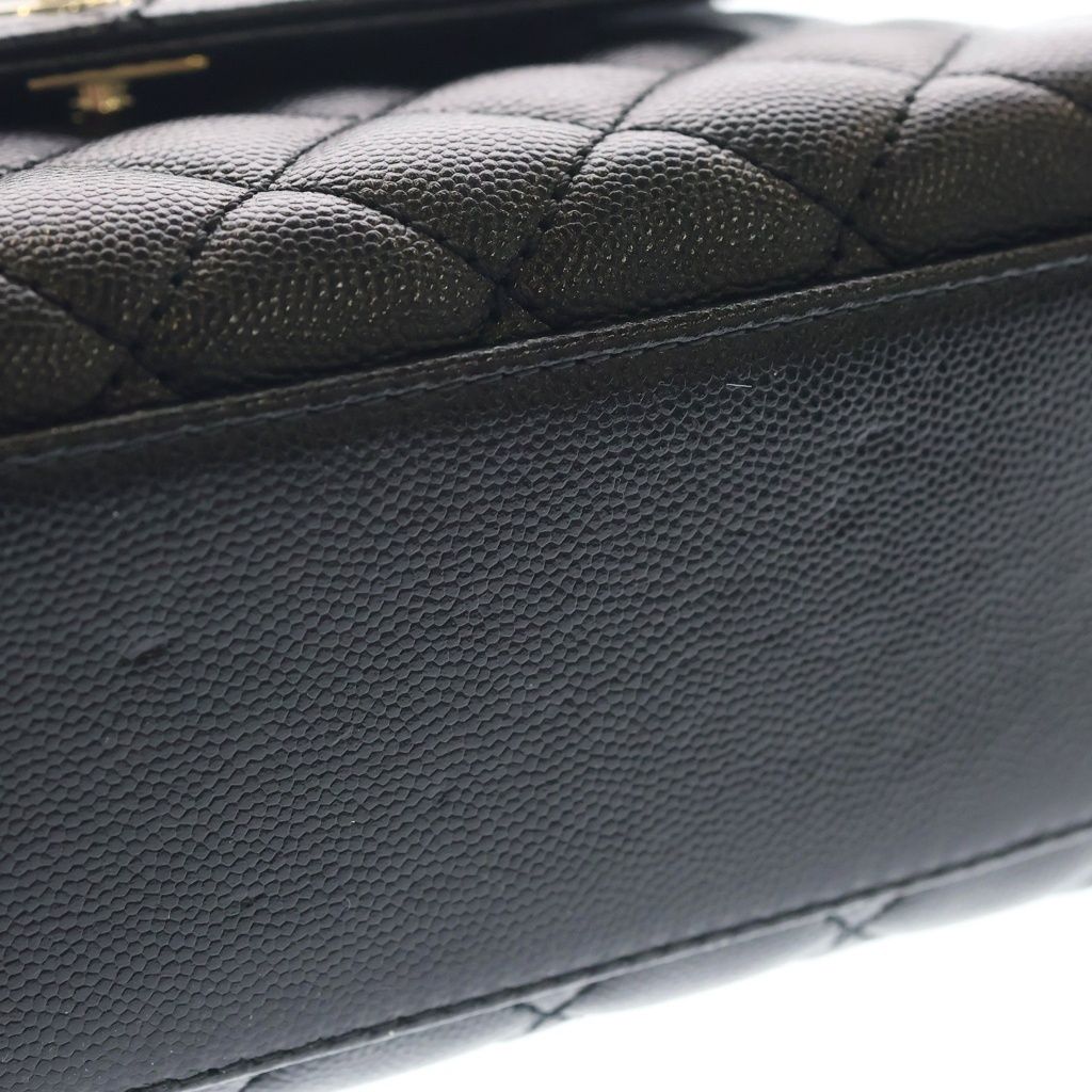 Chanel Coco Handle XS Quilted Caviar Leather 2-Way Hand Chain Shoulder Bag Gold — view 6