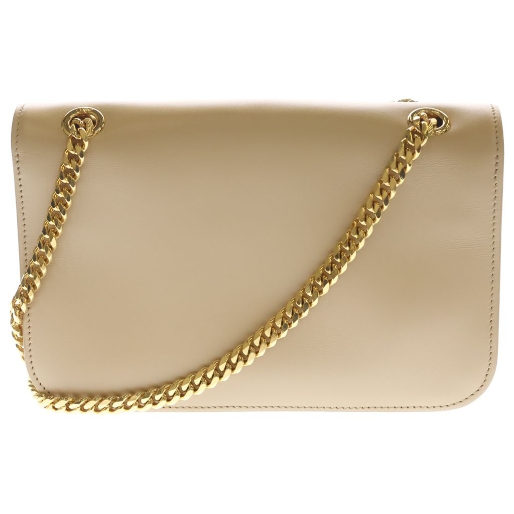 Celine Triomphe Frame 2-Way Shoulder Bag Beige Leather Gold — view 2