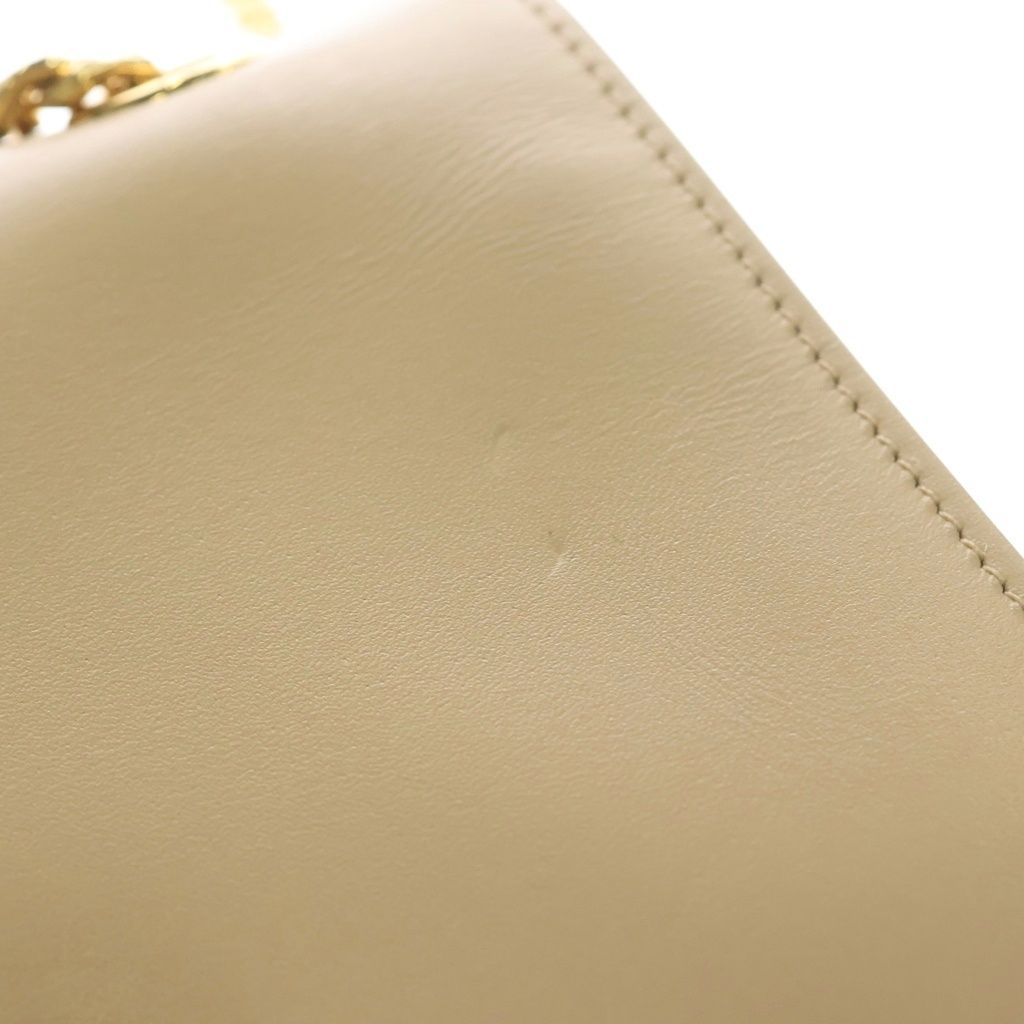 Celine Triomphe Frame 2-Way Shoulder Bag Beige Leather Gold — view 6