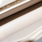 Celine Triomphe Frame 2-Way Shoulder Bag Beige Leather Gold — view 7