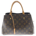 Louis Vuitton Monogram Mont Gne BB Leather 2-Way Bag Brown