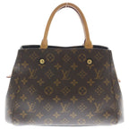 Louis Vuitton Monogram Mont Gne BB Leather 2-Way Bag Brown — view 2