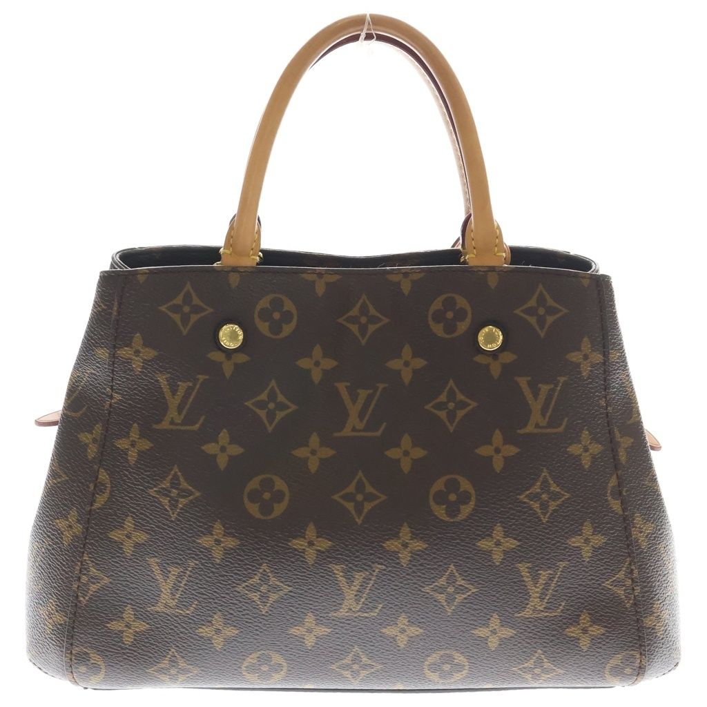 Louis Vuitton Monogram Mont Gne BB Leather 2-Way Bag Brown — view 2