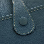 Hermes Evelyne PM Taurillon Clemence Silver Tote Shoulder Bag Blue — view 6