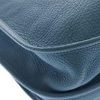 Hermes Evelyne PM Taurillon Clemence Silver Tote Shoulder Bag Blue — view 5