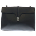 Celine 16 Seeds Large Pull Shoulder Bag Black Leather Silver