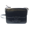 Celine Tee Ncueil Triomphe Smo le Shoulder Bag Black Leather
