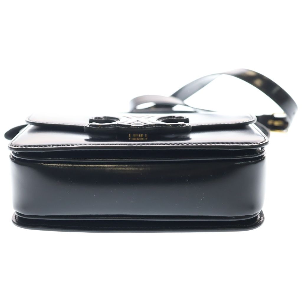 Celine Tee Ncueil Triomphe Smo le Shoulder Bag Black Leather — view 4