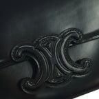 Celine Tee Ncueil Triomphe Smo le Shoulder Bag Black Leather — view 6